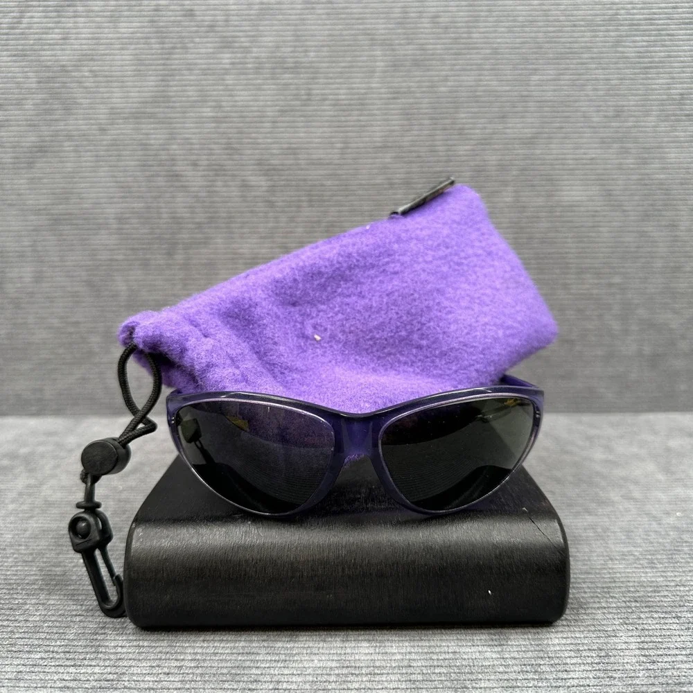 Smith Sliver Y2K Sunglasses Purple Wrap Glass Lens Made in Italy Sporty Eyewear